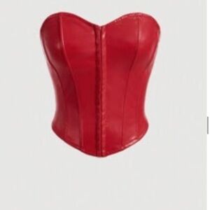 Elegant Red Satin Corset